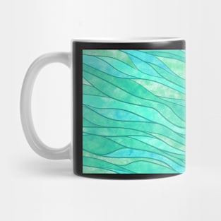 Green Waves Ocean Abstract Mug